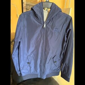 Burberry Reversible Check Hooded Jacket Youth Boys Navy Blue